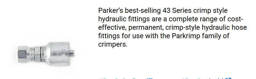10643-32-32 Parker 43 Series Crimp Style