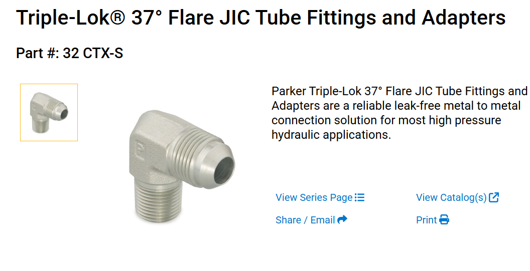 32-24-FTX-S Triple Lok 37 Flare JIC Tube Fittings and Adapters